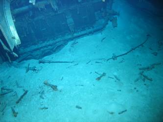 Large piece of hull section on seabed